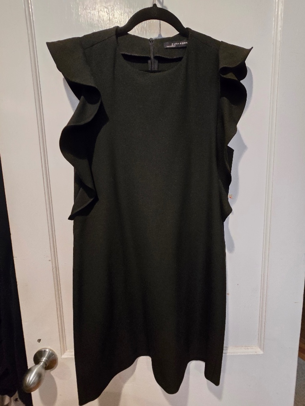 Zara Black Ruffled Sleeveless Dress - Size M
